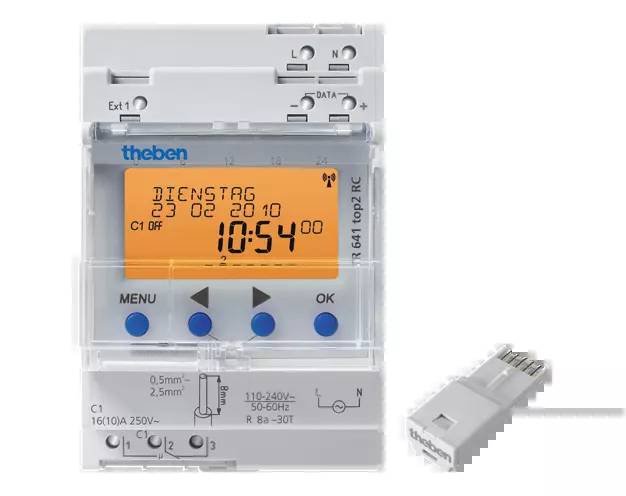 Theben 6414300 Zeitschaltuhr für Hutschiene TR 641 top2 RC 24V