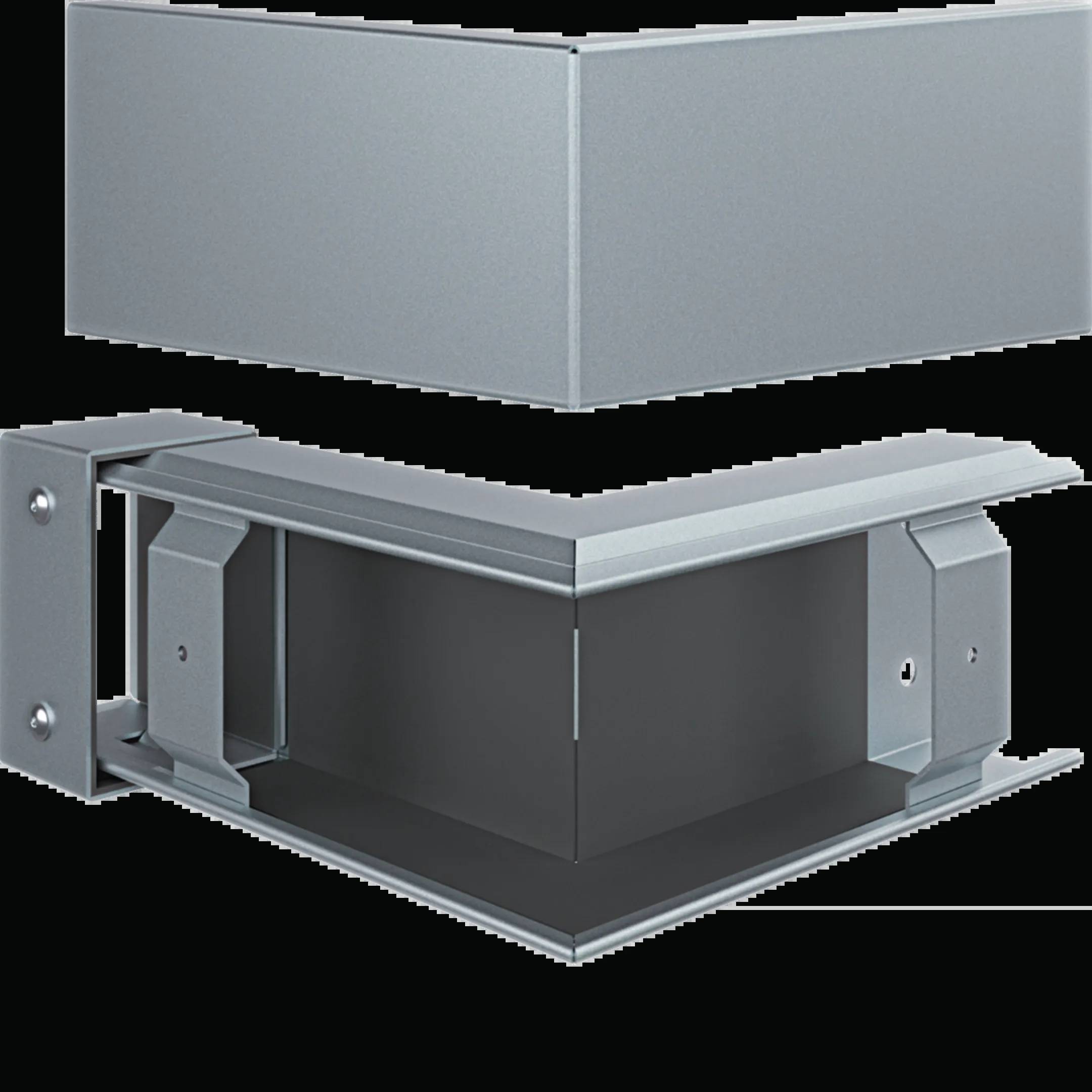 Eckverbinder für Lüftungskanalsystem, bestehend aus robustem Metall, geeignet zur sicheren Verbindung von Lüftungsrohren.