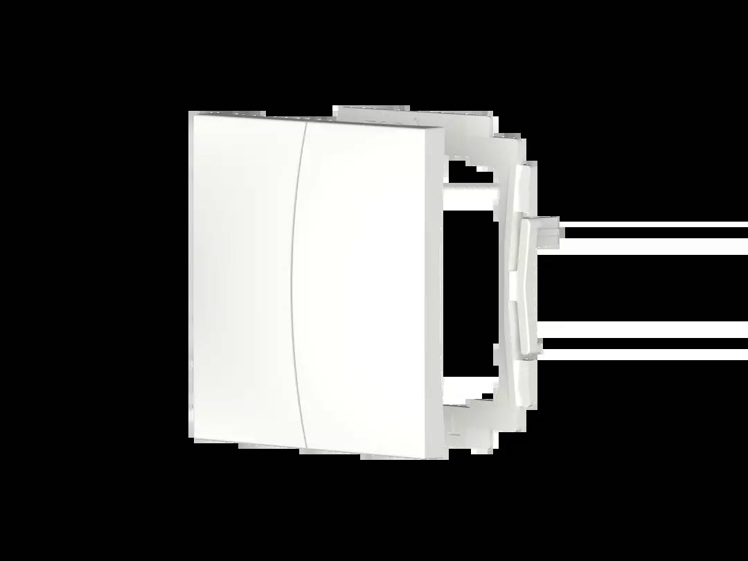 Abbildung eines weißen Schalters für die Wandmontage, gezeigt im Profil.