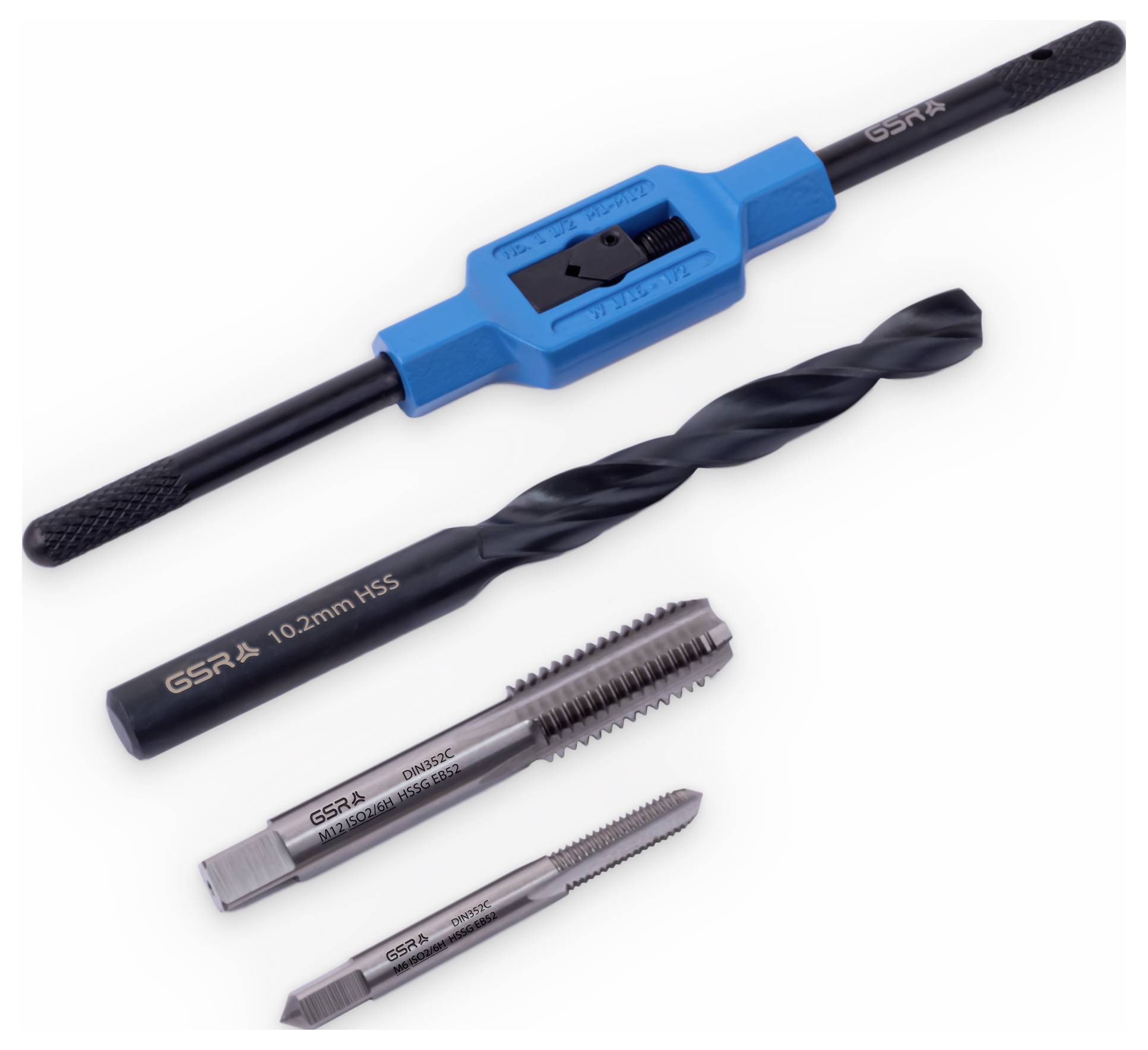 GSR 00708060 Gewindeschneidsatz 30teilig metrisch M3 - M12 DIN 352, DIN 1814 HSS-G 1 St.