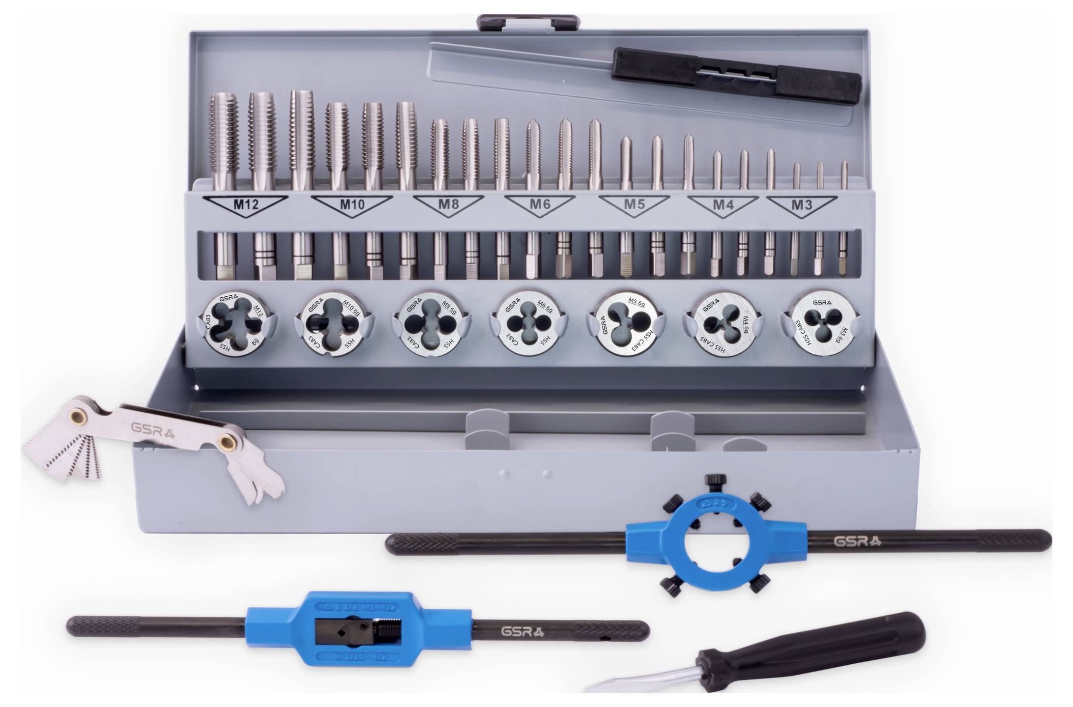 GSR 00708070 Gewindeschneidsatz 32teilig HSS-G metrisch M3 - M12
