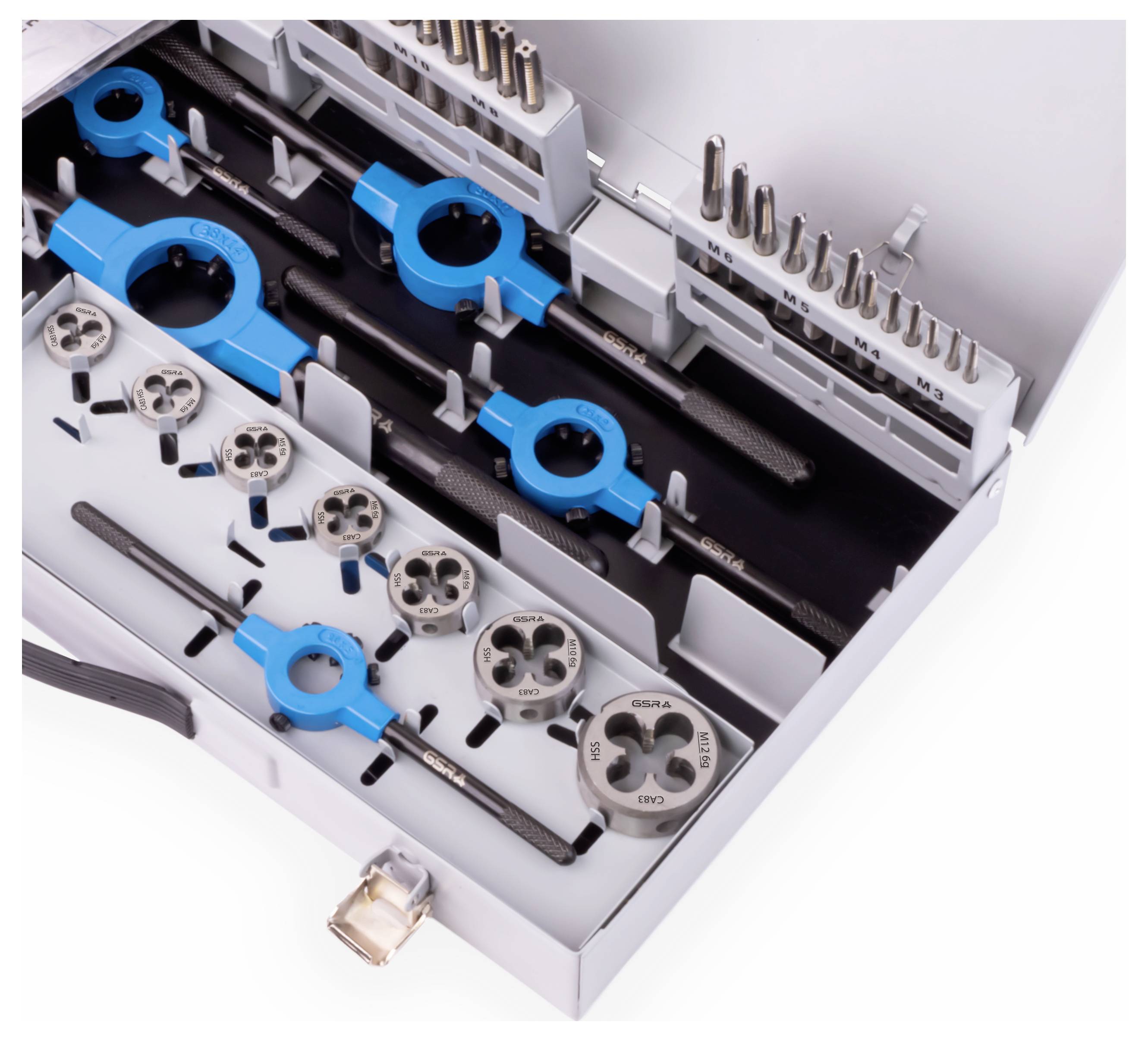 GSR 00708080 Gewindeschneidsatz 45teilig HSS-G metrisch M3 - M12