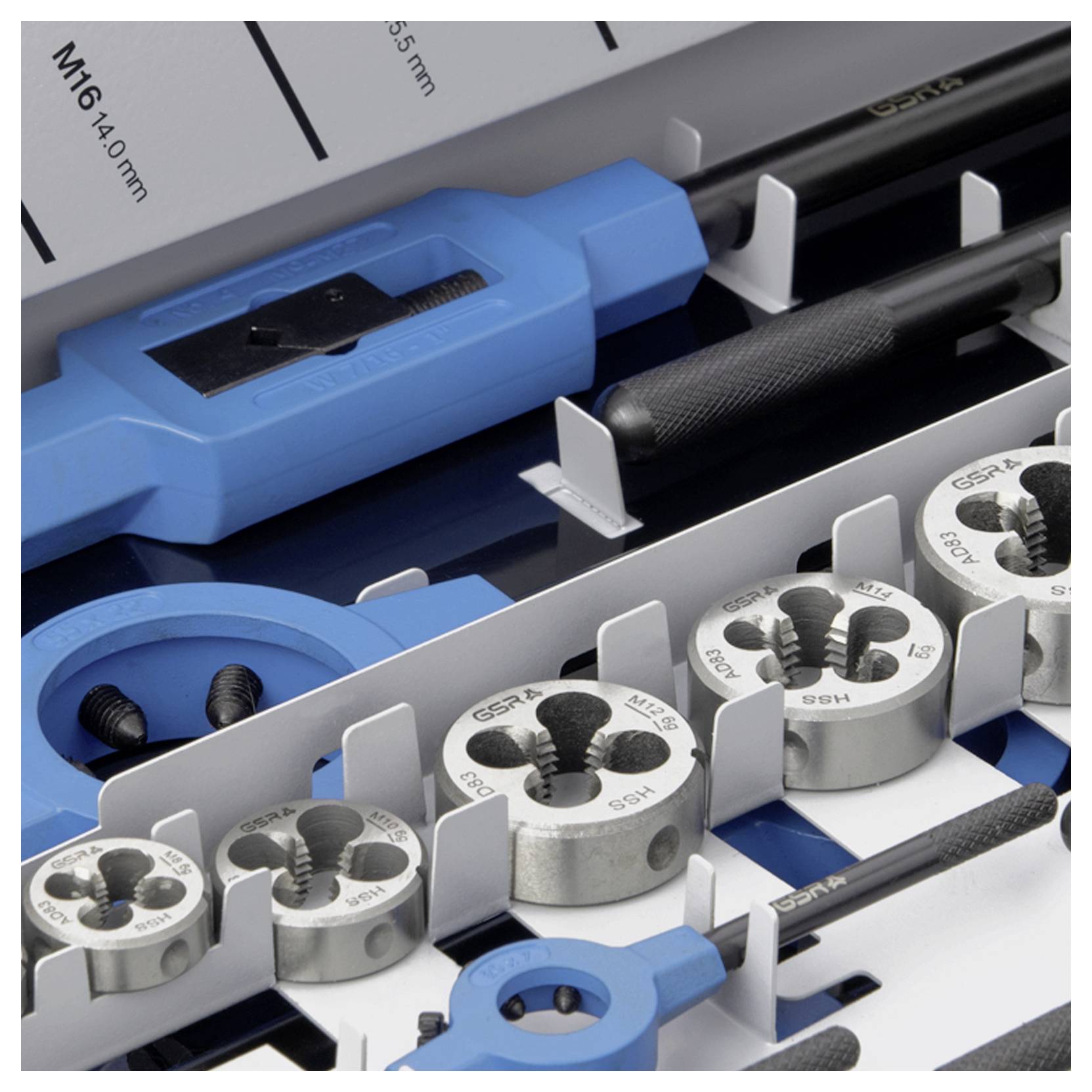 GSR 00708110 Gewindeschneidsatz 64teilig HSS-G metrisch M3 - M24