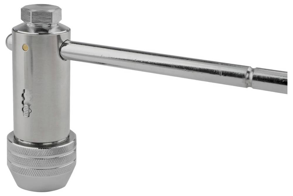 Metallisches Werkzeug mit zylindrischer Form und langem Griff, das zur Anpassung von Drehmoment oder Druck verwendet wird.