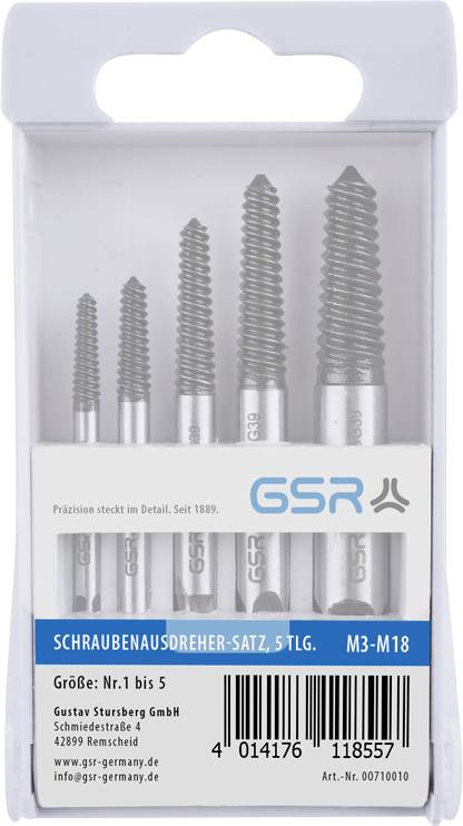 GSR 00710010 Schraubenausdreher-Set M3 - M18