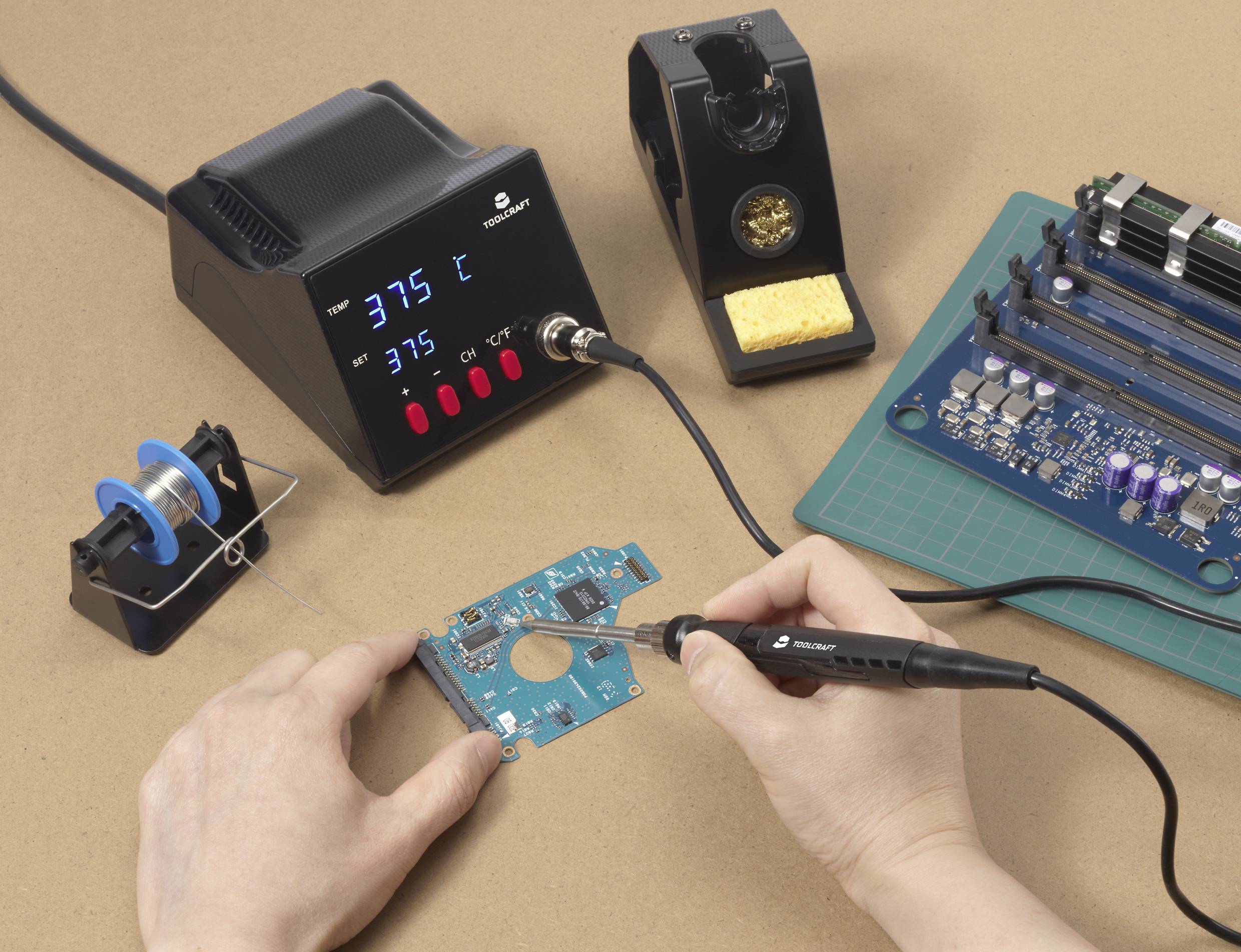 TOOLCRAFT TO-8962 ESD Lötstation digital 70W 480°C (max) inkl. Lötspitze