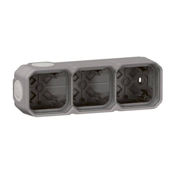 LEGRAND, Plexo New 3-fach Gehäuse horizontal & vertikal in der Grau, 069680L