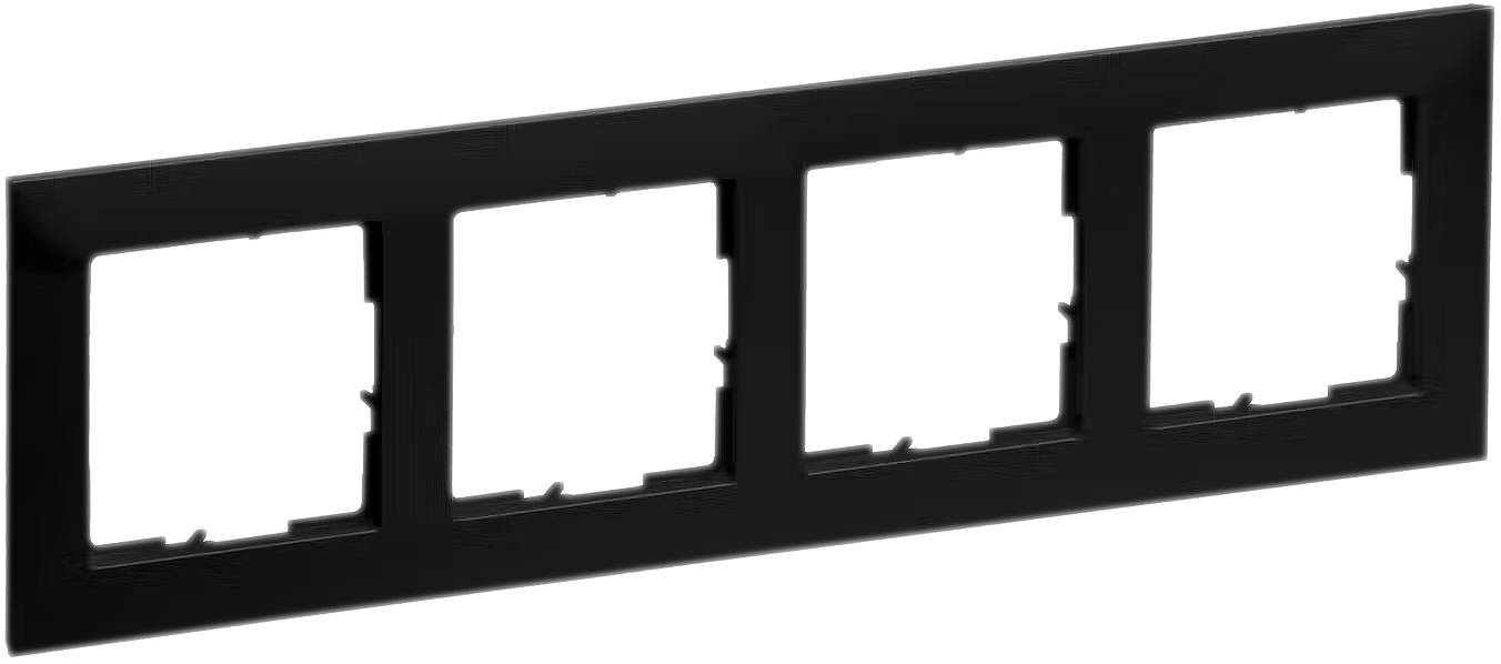 Legrand 765374 SEANO 4-fach Rahmen in der Farbausführung Schwarz lackiert