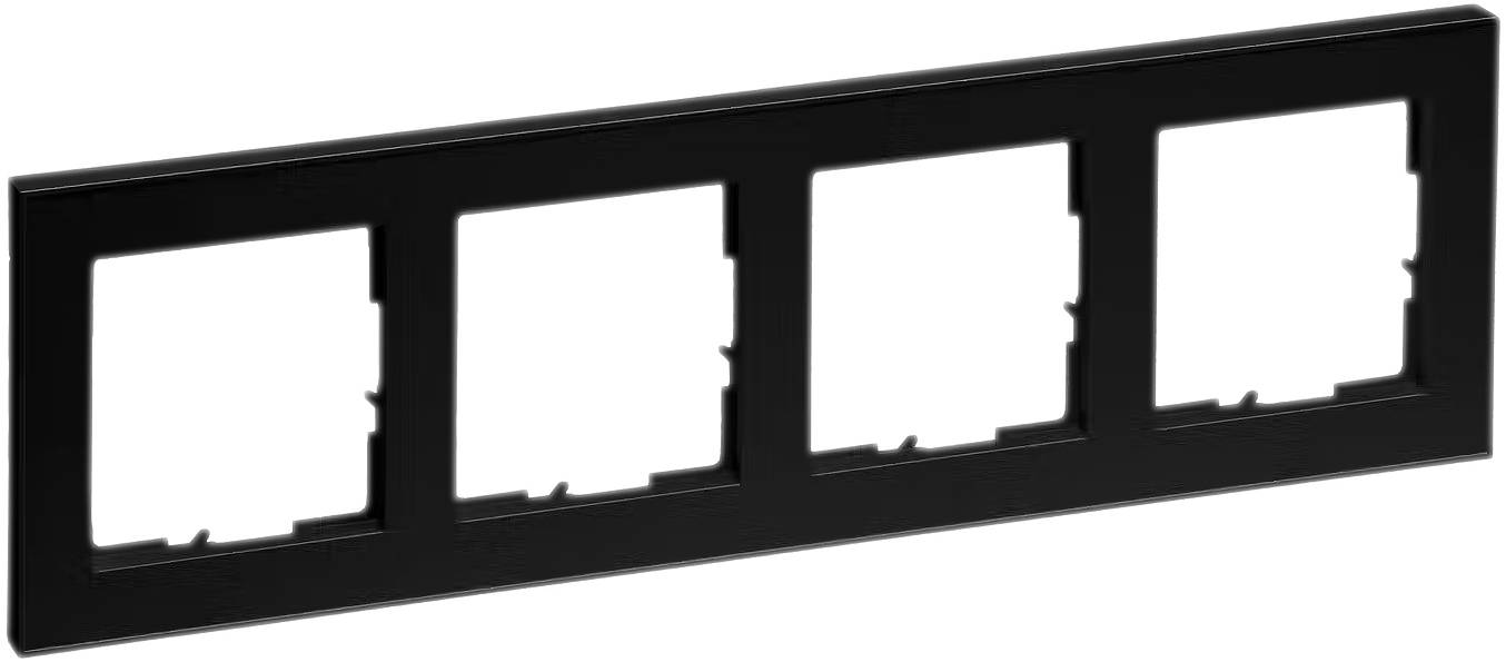 Legrand 765384 SEANO+4-fach Rahmen in der Farbausführung Schwarz lackiert