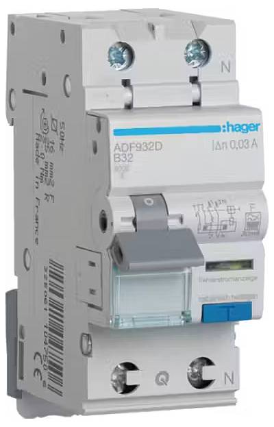 Hager ADF932D FI-Schutzschalter/Leitungsschutzschalter 2polig 32A 0.03A 230V