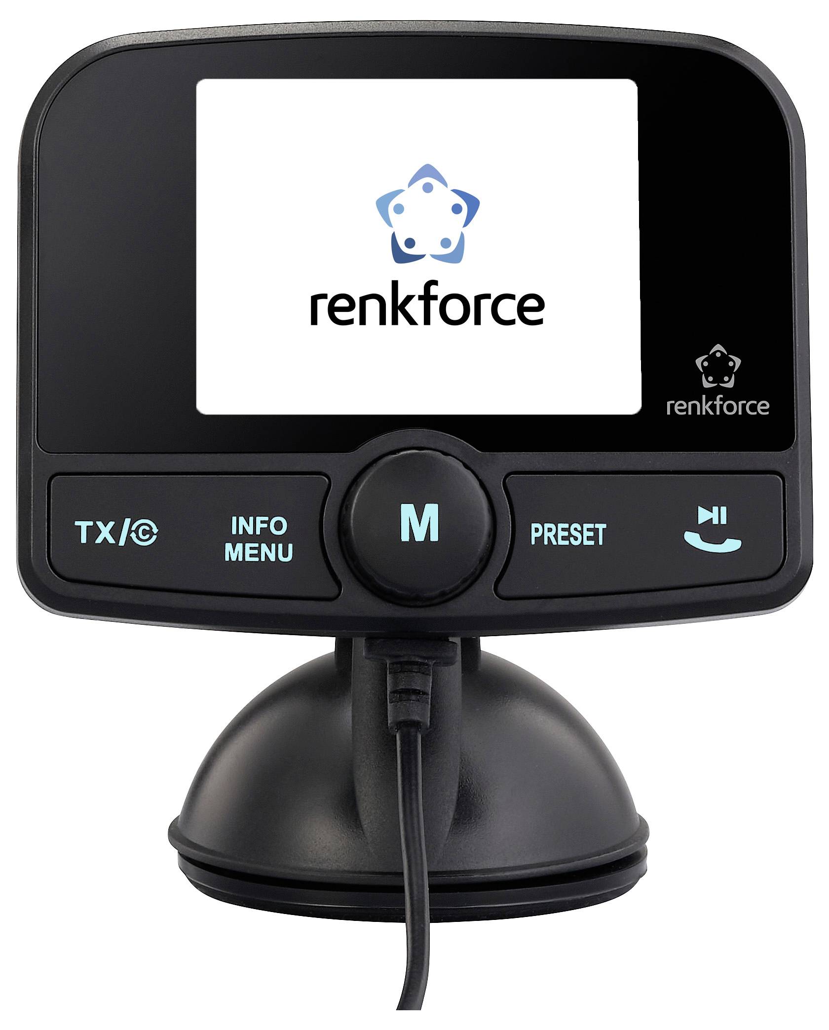 Renkforce RF-CRDAB-100 DAB+ Empfänger Saugnapfhalterung, Bluetooth Musikstreaming