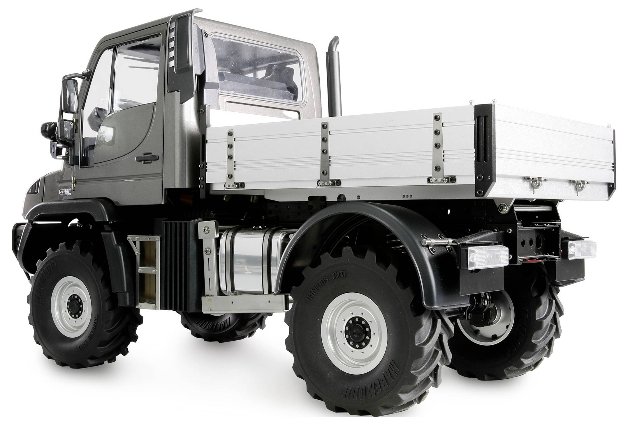 Amewi 22683 Mercedes-Benz Unimog, anthrazit 1:10 Elektro RC Modell-LKW RtR