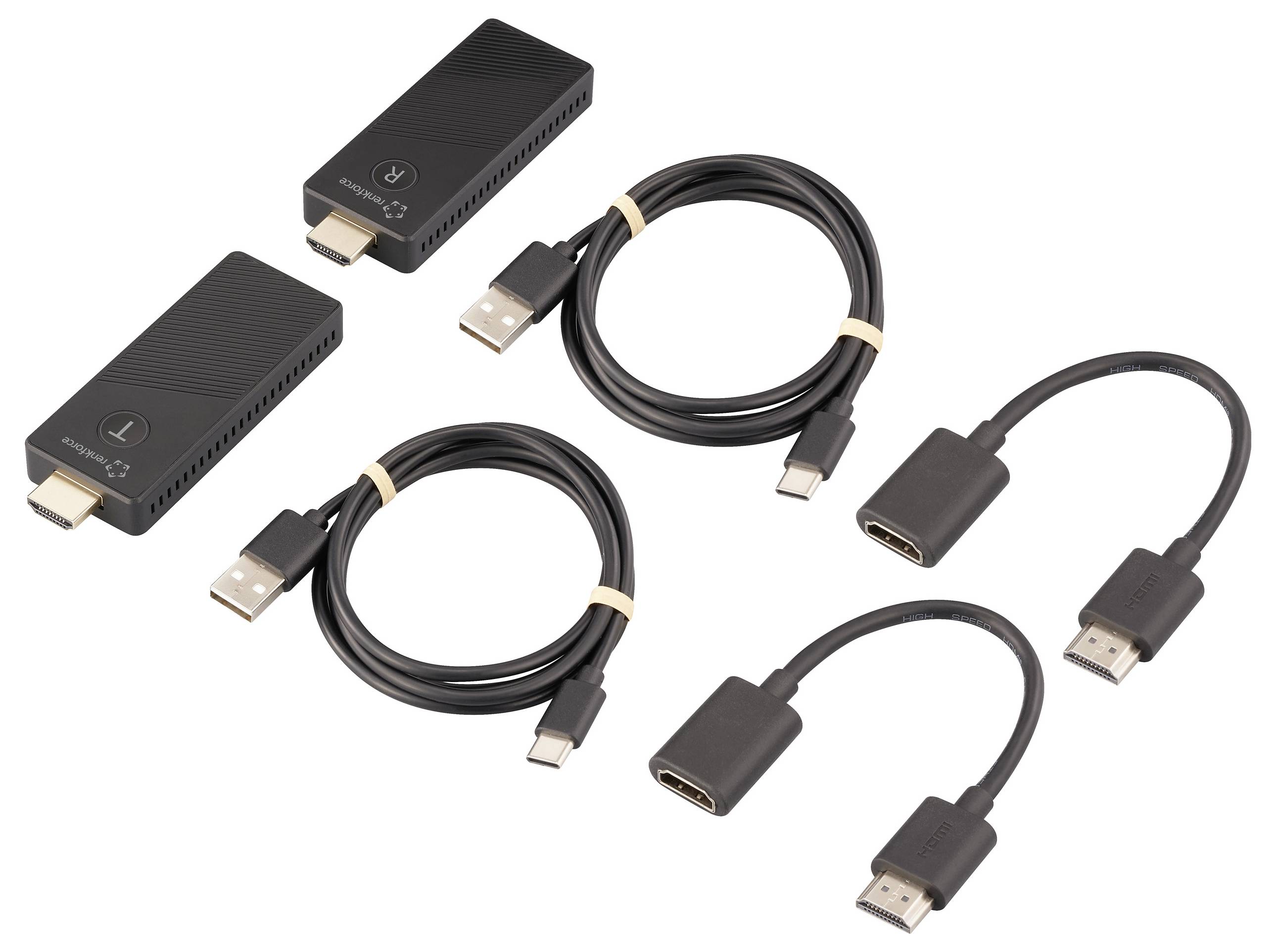 Renkforce RF-HDMID-500 HDMI-Funkübertragung (Set) 30m 5.8GHz 3840 x 2160 Pixel Sichere Funkübertragung