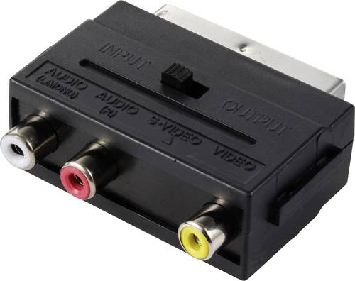 SpeaKa Professional SP-13442696 Cinch / SCART Adapter [3x Cinch-Buchse - 1x SCART-Stecker] Schwarz