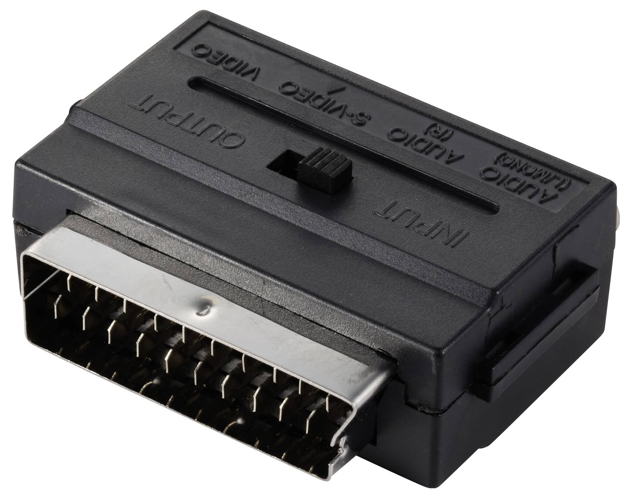 SpeaKa Professional SP-13442696 Cinch / SCART Adapter [3x Cinch-Buchse - 1x SCART-Stecker] Schwarz mit Umschalter