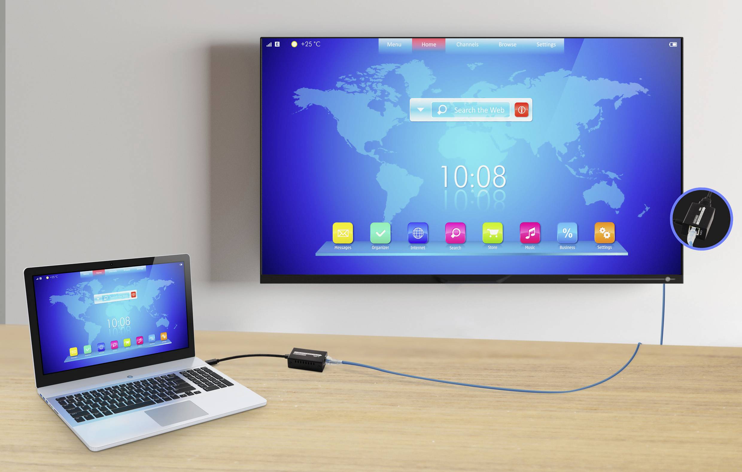 SpeaKa Professional SP-TPCE-500 USB-C® (DP Alt Mode) HDMI Extender über Netzwerkkabel RJ45 60m