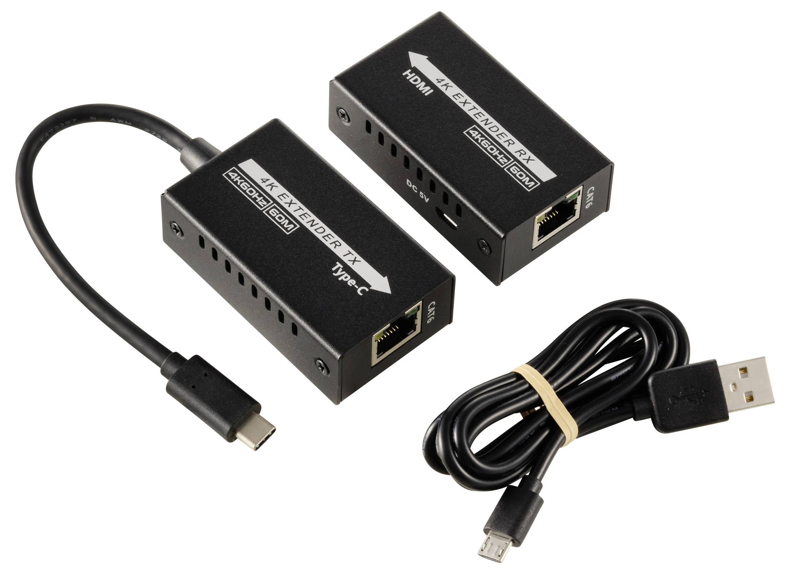 SpeaKa Professional SP-TPCE-500 USB-C® (DP Alt Mode) HDMI Extender über Netzwerkkabel RJ45 60m