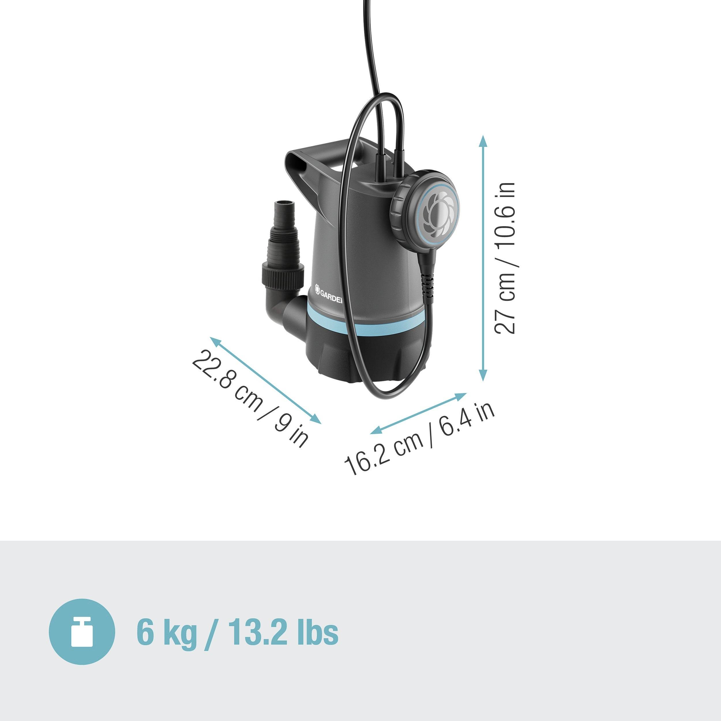 GARDENA 09016-47 2in1 Klarwasser-Tauchpumpe 20000 BASIC Klarwasser-Tauchpumpe 20000 l/h 9m