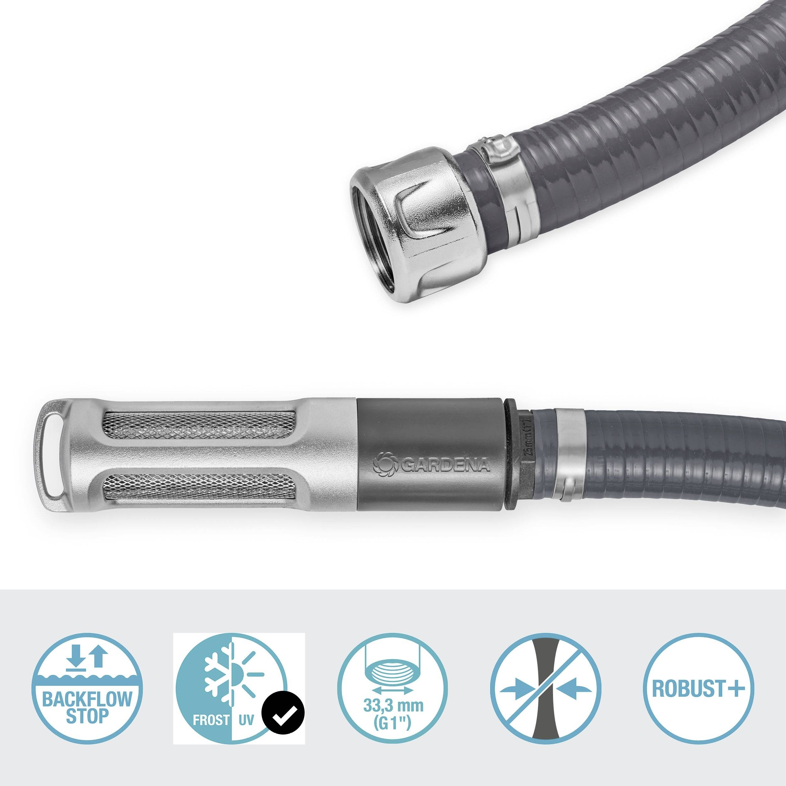 GARDENA 09091-20 25mm 7m 1 Zoll 1 Set Schwarz Saugschlauch