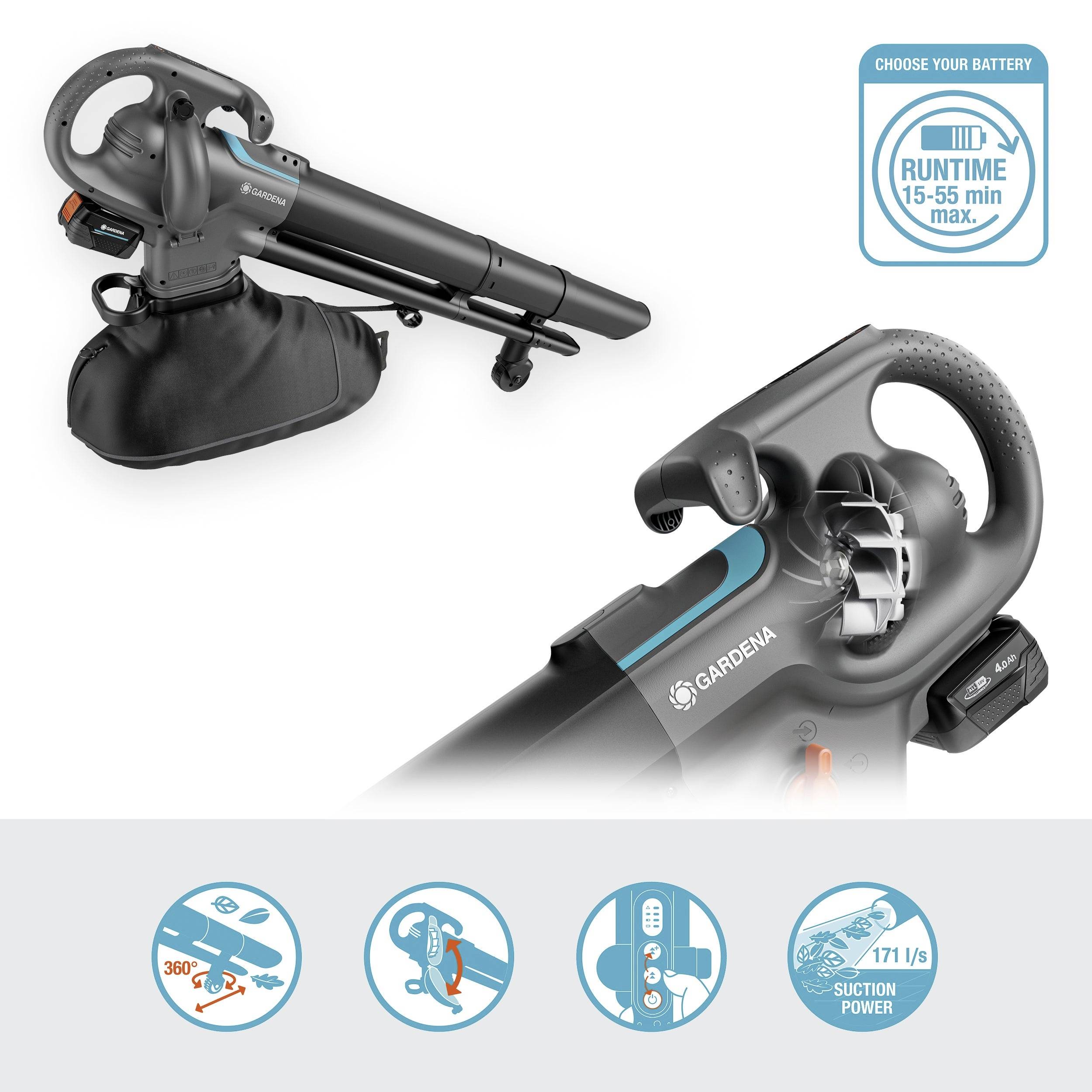 GARDENA 14895-55 PowerJetCollect Solo Akku Laubbläser 18 V