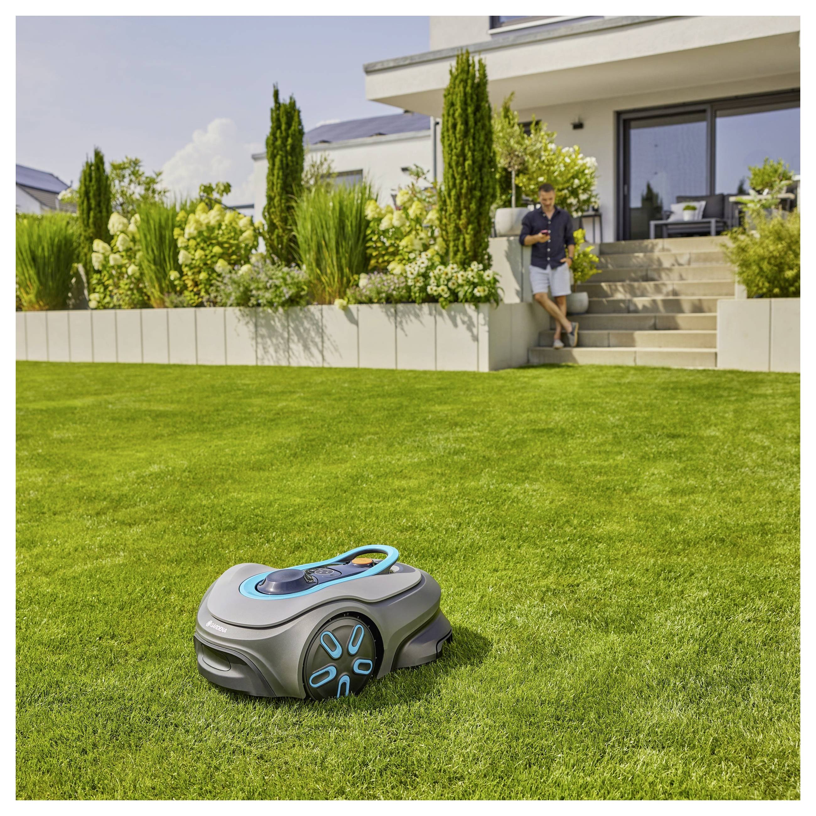 GARDENA 19923-20smart SILENO free Set, kabellos Mähroboter Geeignet für Fläche max. 1200m²