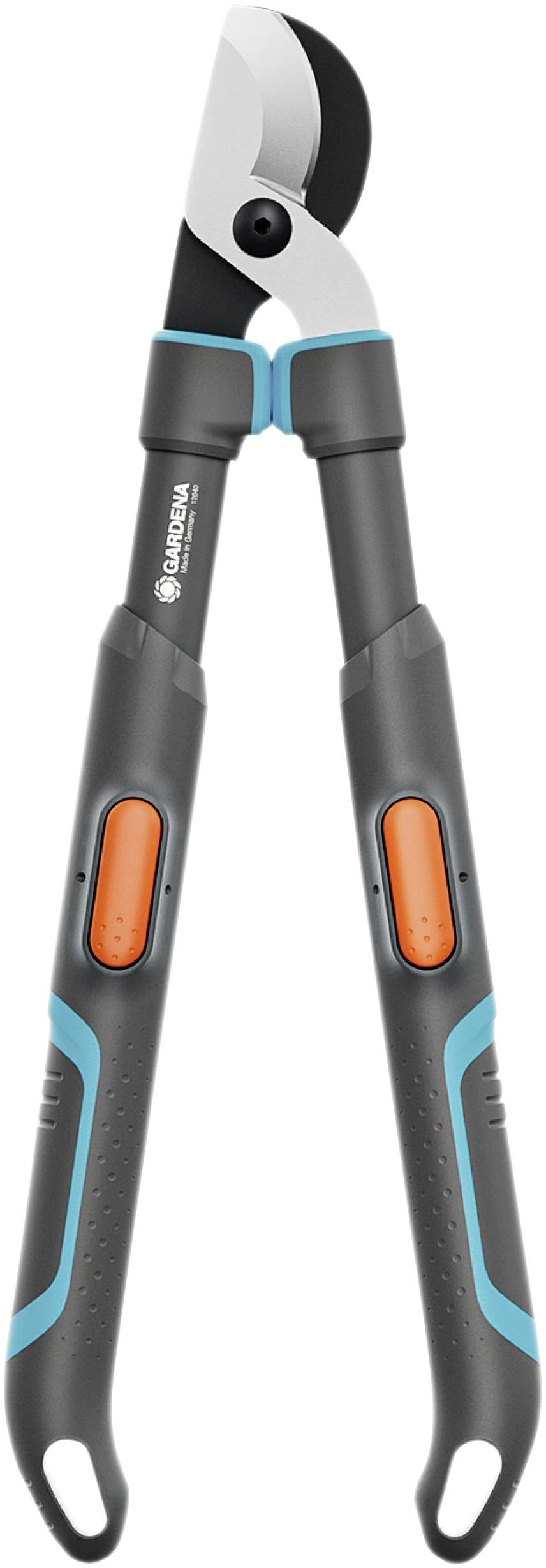 Astschere mit langen Griffen und scharfer Klinge, geeignet zum Schneiden dicker Äste. Ergonomisches Design für einfache Handhabung.