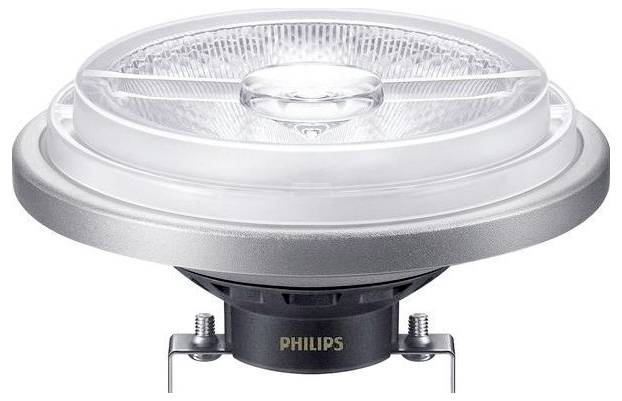 Ein LED-Leuchtmittel von Philips in silbernen und transparenten Komponenten. Geeignet für verschiedene Beleuchtungsanwendungen.