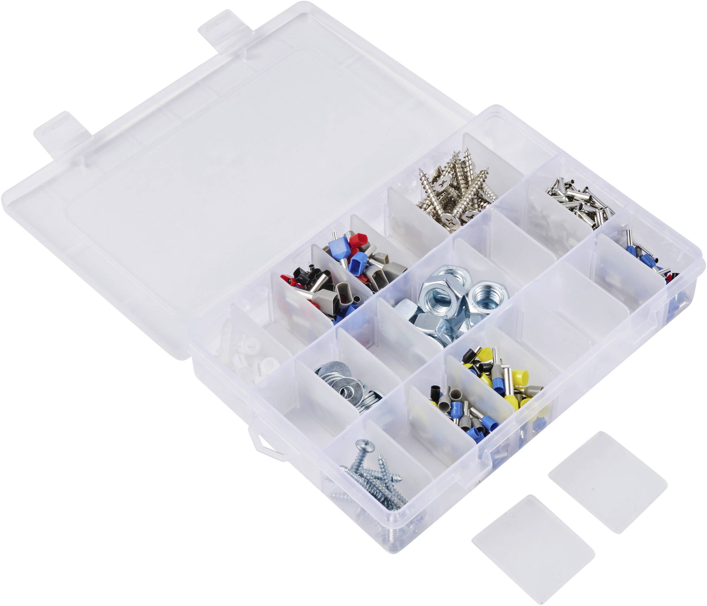 TRU COMPONENTS TC-ERB-9049 Sortimentskasten (L x B x H) 210 x 140 x 38mm Anzahl Fächer: 24 variable Unterteilung Inhalt 1St.