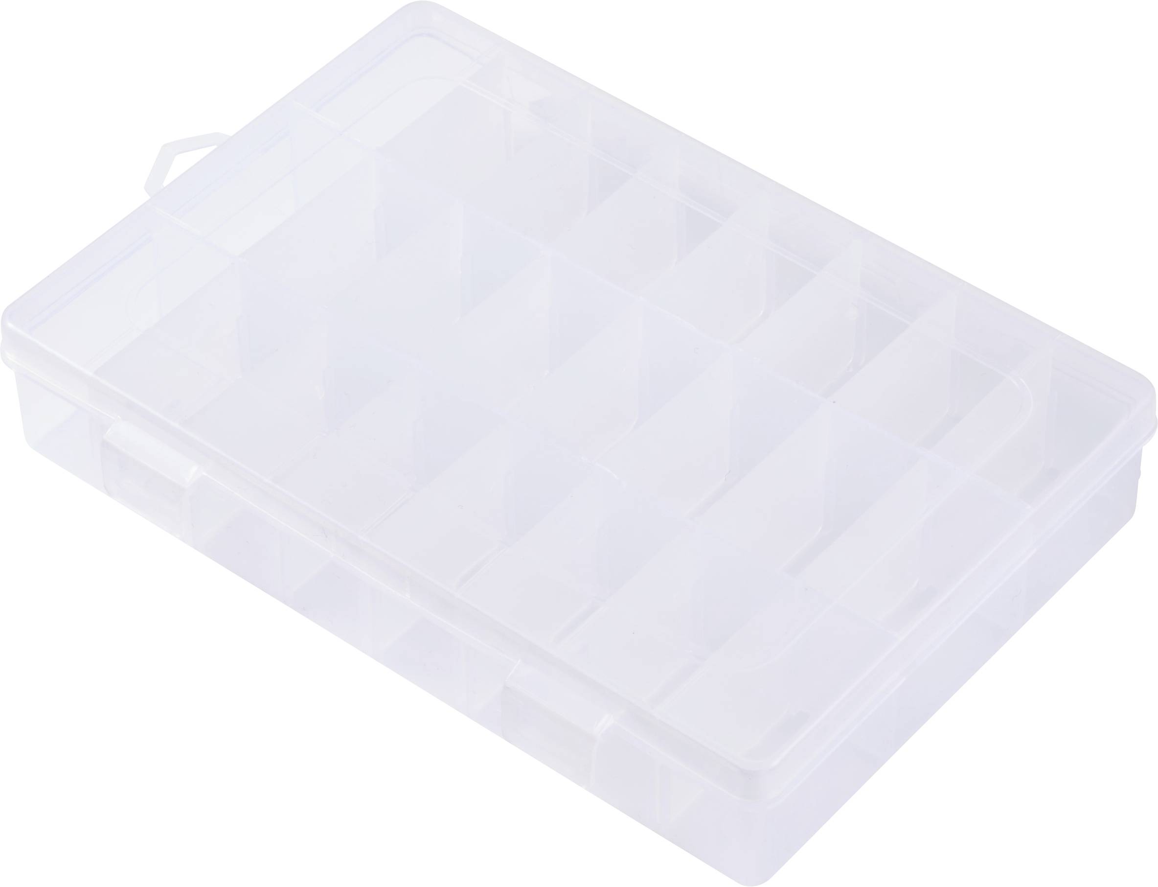 TRU COMPONENTS TC-ERB-9049 Sortimentskasten (L x B x H) 210 x 140 x 38mm Anzahl Fächer: 24 variable Unterteilung Inhalt 1St.