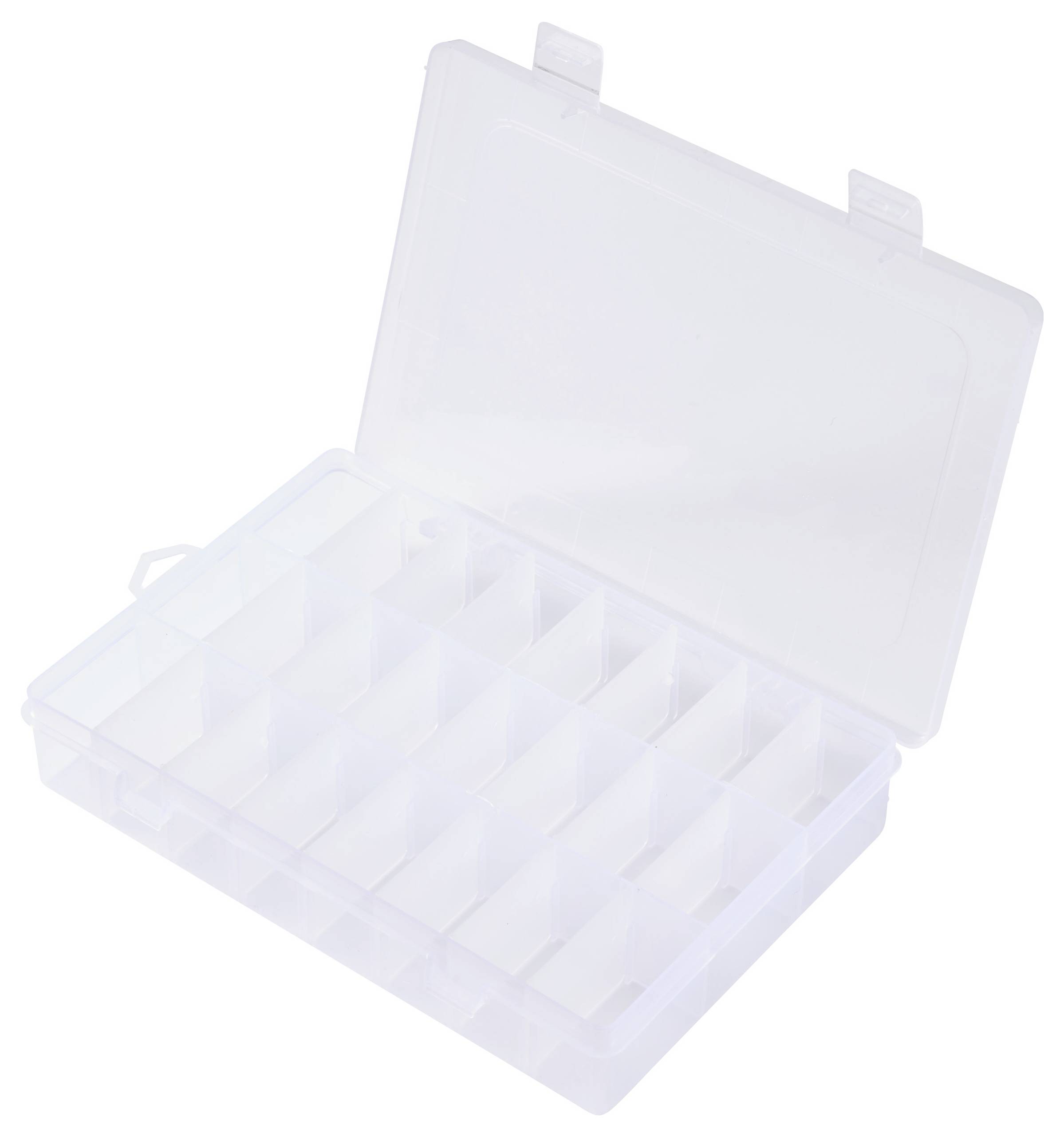 TRU COMPONENTS TC-ERB-9049 Sortimentskasten (L x B x H) 210 x 140 x 38mm Anzahl Fächer: 24 variable Unterteilung Inhalt 1St.