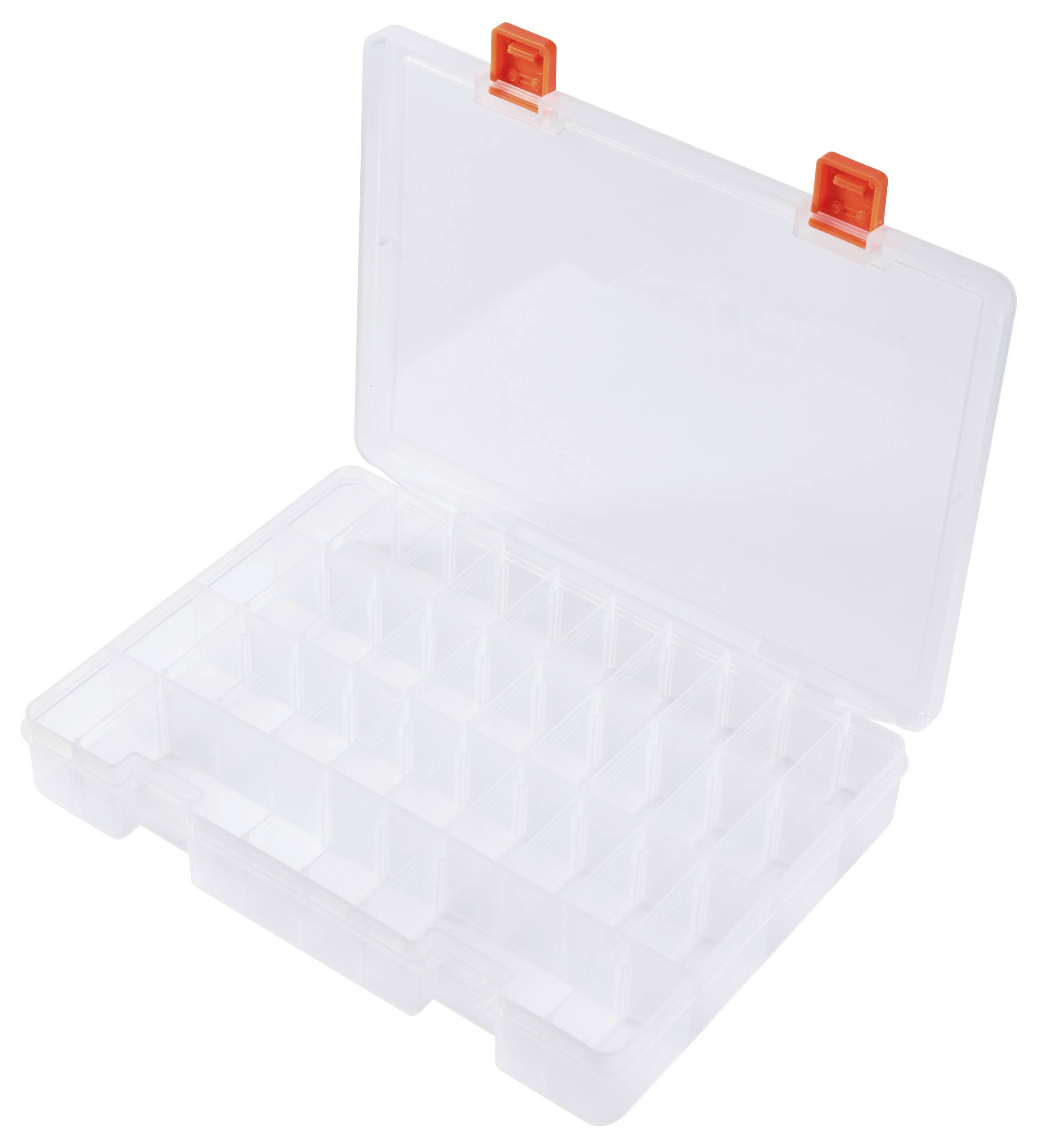 TRU COMPONENTS Sortimentskasten (L x B x H) 250 x 190 x 40mm Anzahl Fächer: 36 variable Unterteilung, inkl. Handgriff Inhalt 1St.