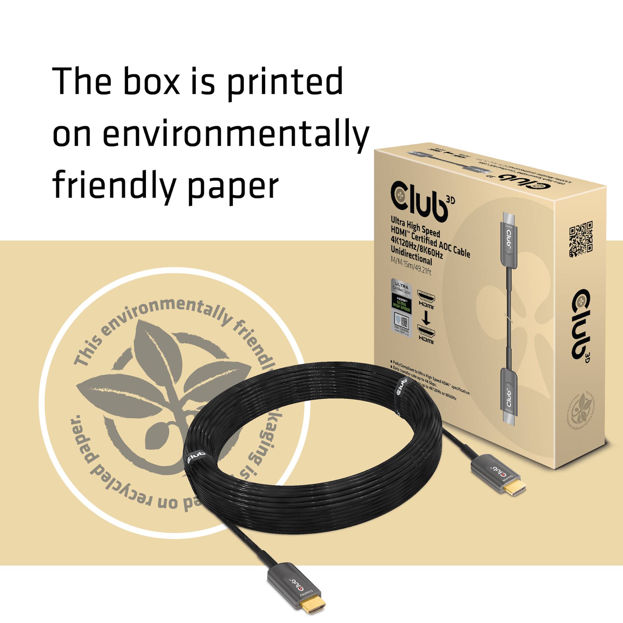 Club3D HDMI Anschlusskabel 15m Schwarz CAC-1377 HDMI-Kabel