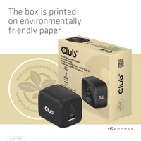 Club3D CAC-1913EU USB Ladegerät 65W 1x USB-A, 2x USB-C® USB PD 3.0, USB PD Schwarz Club3D CAC-1913EU USB Ladegerät 65W 1x USB-A, 2x USB-C® USB PD 3.0, USB PD Schwarz