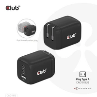 Club3D CAC-1913EU USB Ladegerät 65W 1x USB-A, 2x USB-C® USB PD 3.0, USB PD Schwarz Club3D CAC-1913EU USB Ladegerät 65W 1x USB-A, 2x USB-C® USB PD 3.0, USB PD Schwarz