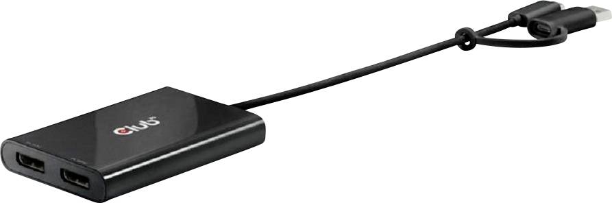 Club3D USB-C® Adapter [1x USB-C® Stecker, USB-A Stecker - 2x DisplayPort Buchse] CSV-1478 0.18m