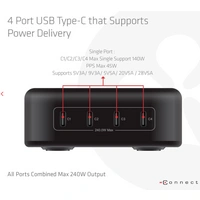 Club3D CAC-1918 USB Ladegerät 240W 4x USB-C® USB PD Schwarz Club3D CAC-1918 USB Ladegerät 240W 4x USB-C® USB PD Schwarz