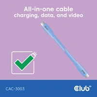 Club3D USB-C® Kabel USB-C® Stecker 2.00m Blau CAC-3003 Club3D USB-C® Kabel USB-C® Stecker 2.00m Blau CAC-3003