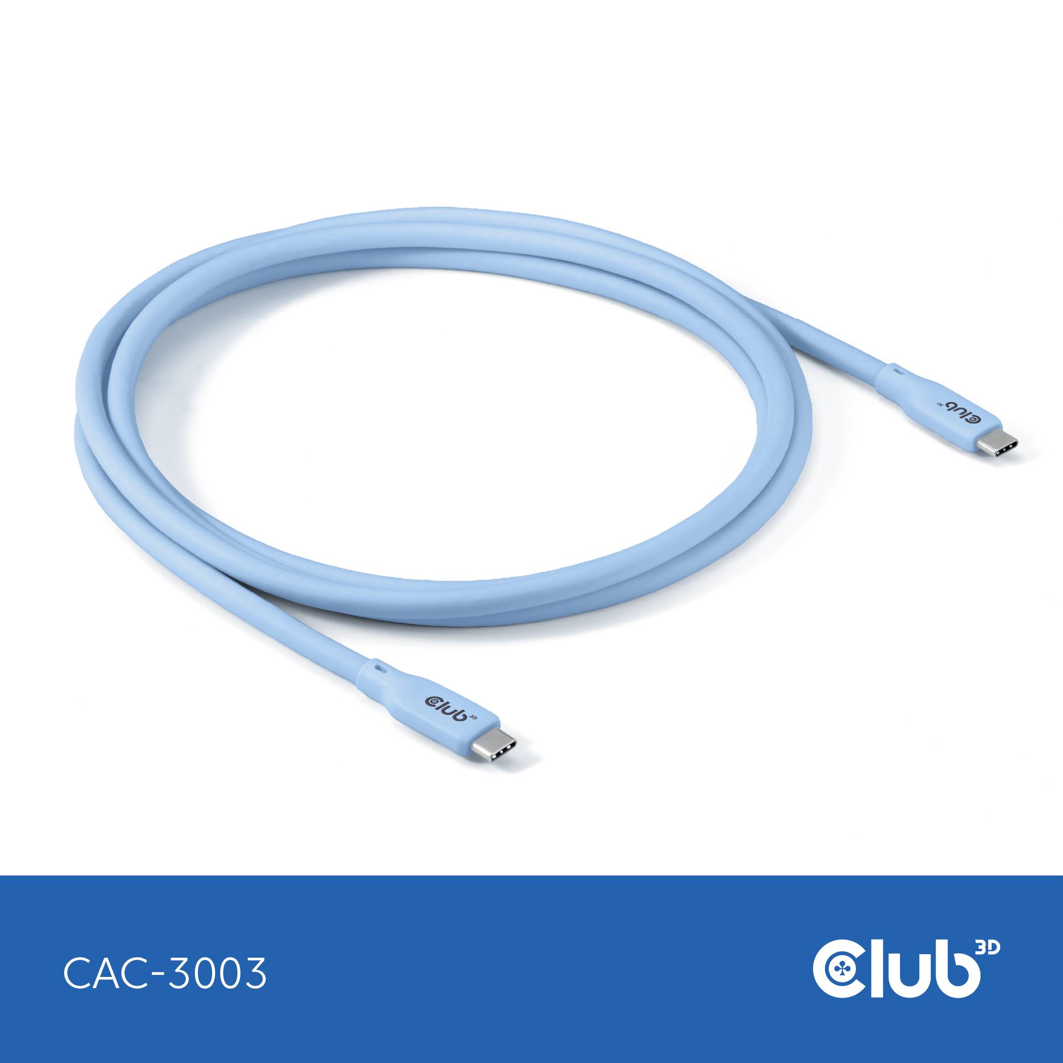 Club3D USB-C® Kabel USB-C® Stecker 2.00m Blau CAC-3003