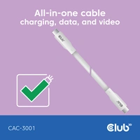 Club3D USB-C® Kabel USB-C® Stecker 2.00m Weiß CAC-3001 Club3D USB-C® Kabel USB-C® Stecker 2.00m Weiß CAC-3001