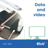 Club3D USB-C® Kabel USB-C® Stecker 2.00m Weiß CAC-3001 Club3D USB-C® Kabel USB-C® Stecker 2.00m Weiß CAC-3001