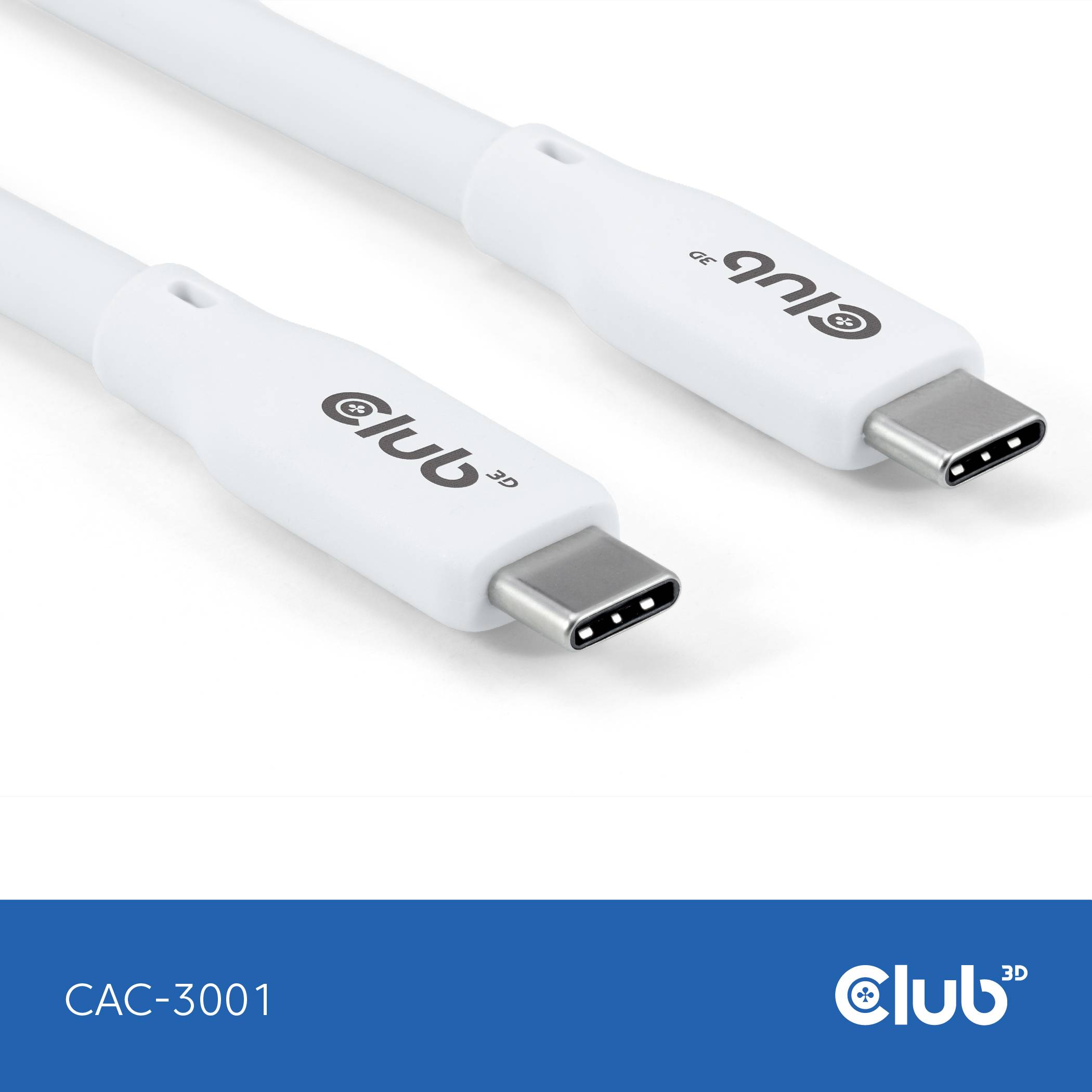 Club3D USB-C® Kabel USB-C® Stecker 2.00m Weiß CAC-3001