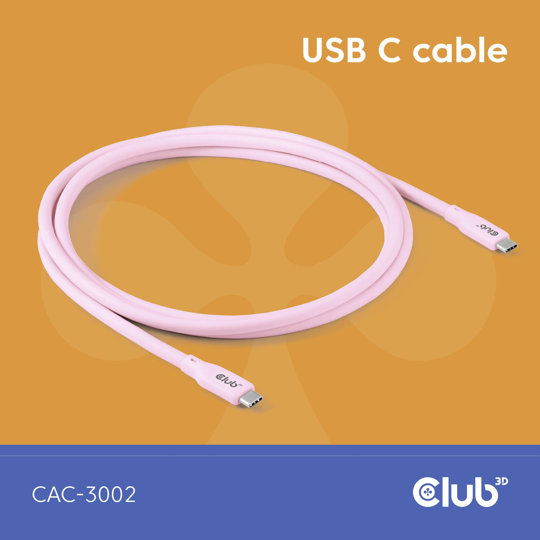 Club3D USB-C® Kabel USB-C® Stecker 2.00m Pink CAC-3002