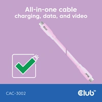 Club3D USB-C® Kabel USB-C® Stecker 2.00m Pink CAC-3002 Club3D USB-C® Kabel USB-C® Stecker 2.00m Pink CAC-3002