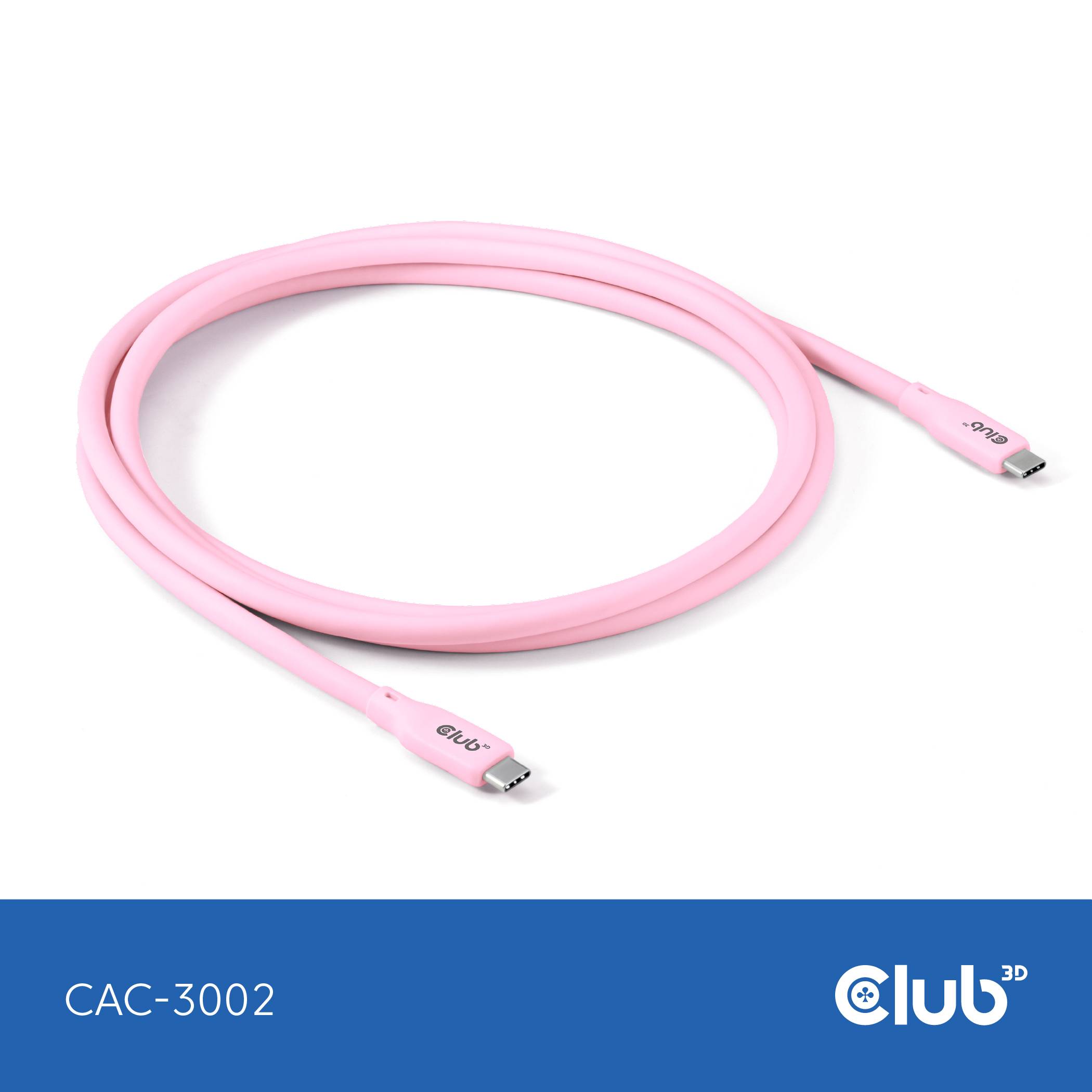 Club3D USB-C® Kabel USB-C® Stecker 2.00m Pink CAC-3002