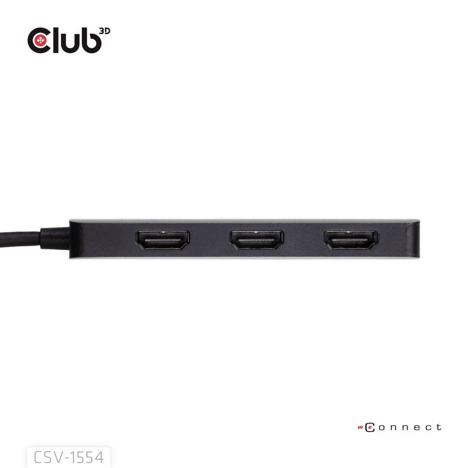 Club3D USB-C® Adapter [1x USB-C® Stecker - 3x HDMI-Buchse] CSV-1554 0.17m