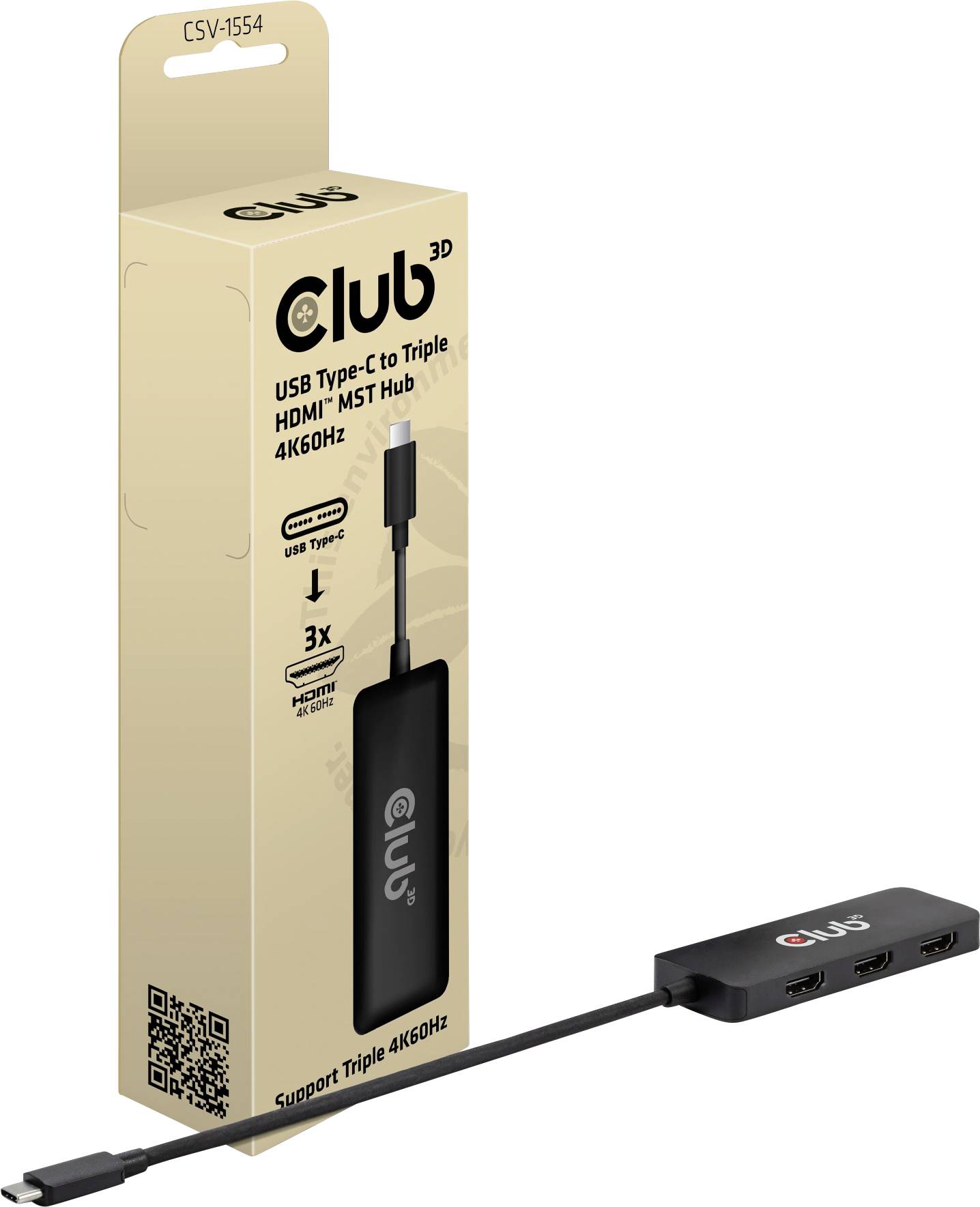 Club3D USB-C® Adapter [1x USB-C® Stecker - 3x HDMI-Buchse] CSV-1554 0.17m