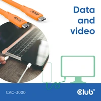 Club3D USB-C® Kabel USB-C® Stecker 2.00m Orange CAC-3000 Club3D USB-C® Kabel USB-C® Stecker 2.00m Orange CAC-3000