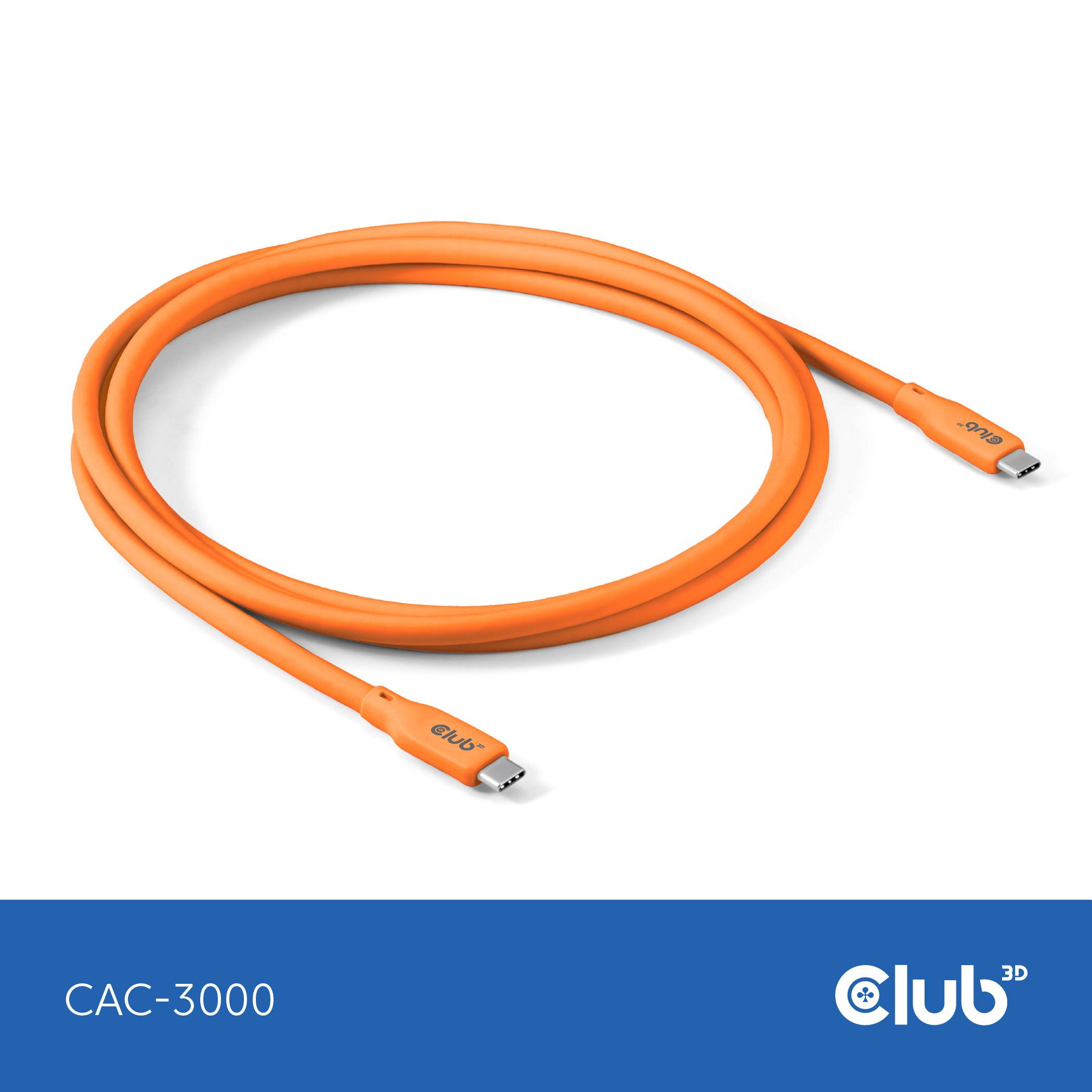 Club3D USB-C® Kabel USB-C® Stecker 2.00m Orange CAC-3000