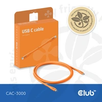 Club3D USB-C® Kabel USB-C® Stecker 2.00m Orange CAC-3000 Club3D USB-C® Kabel USB-C® Stecker 2.00m Orange CAC-3000