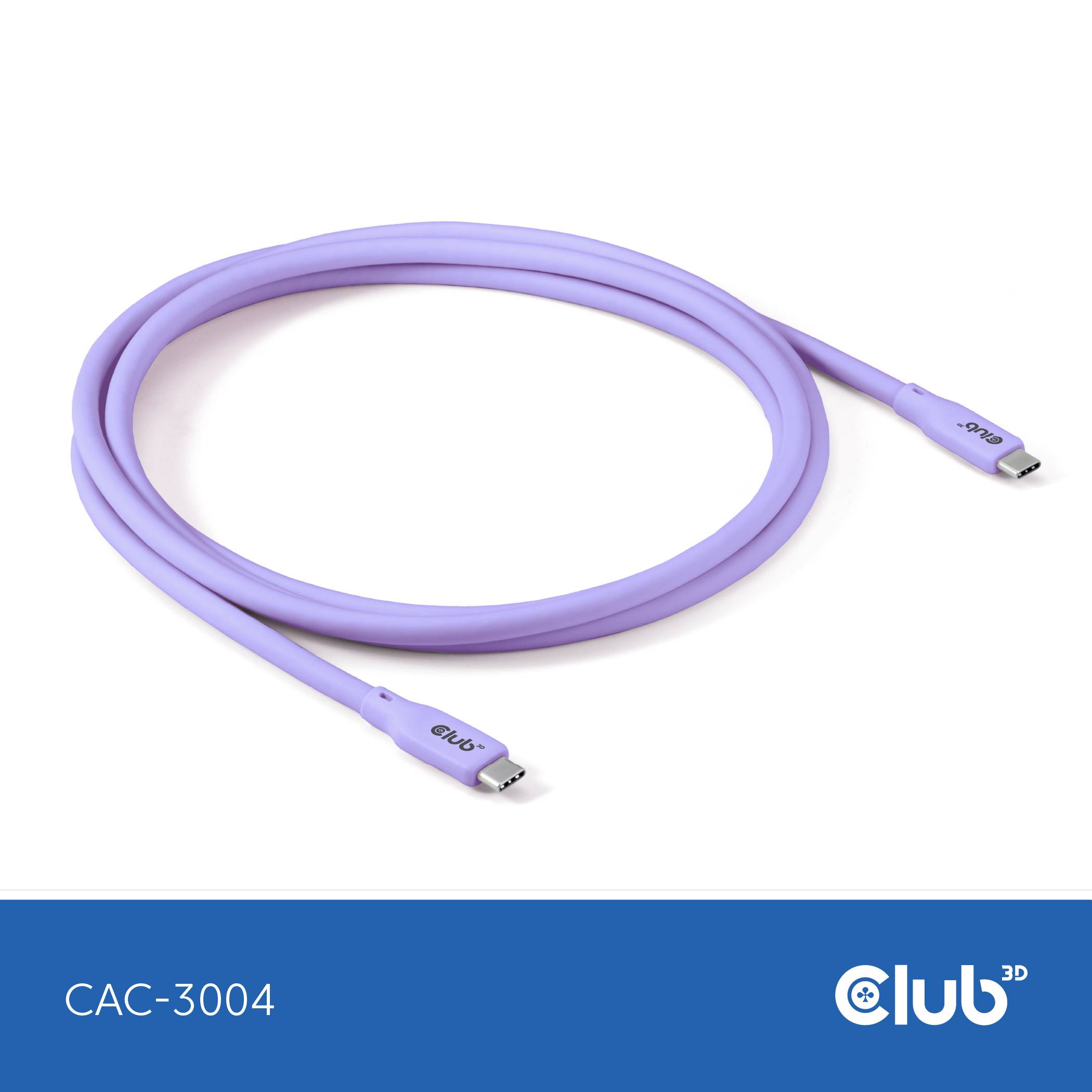 Club3D USB-C® Kabel USB-C® Stecker 2.00m Violett CAC-3004